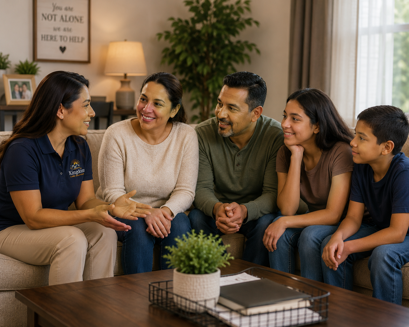 Caregiver providing family-centered support at home